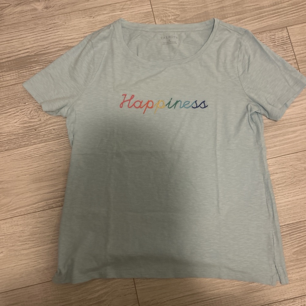 Talbots Light Blue 'Happiness' Tee